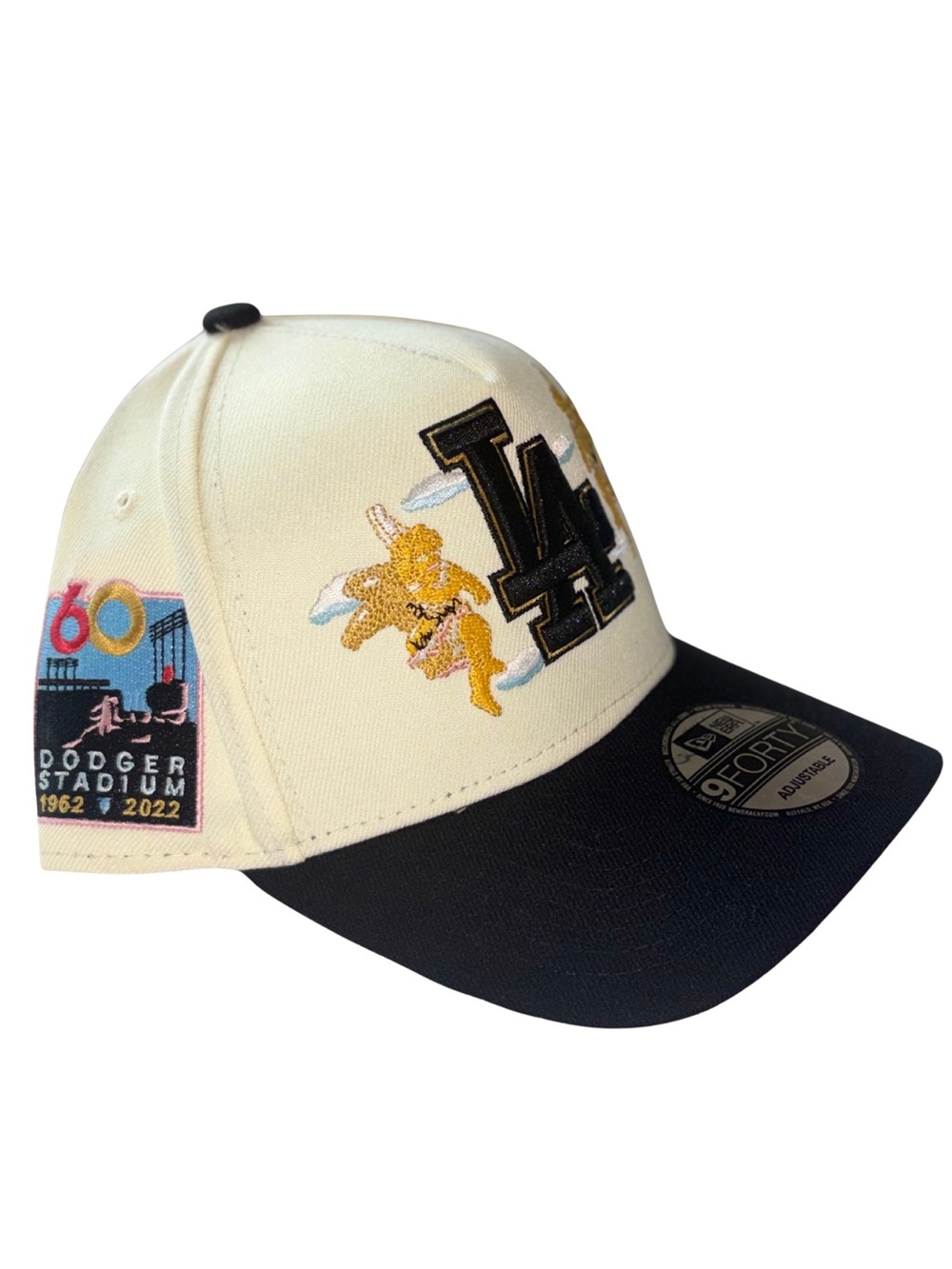 New Era LA Embroidered Angels Cream and Black Baseball Cap - Picture 2 of 4
